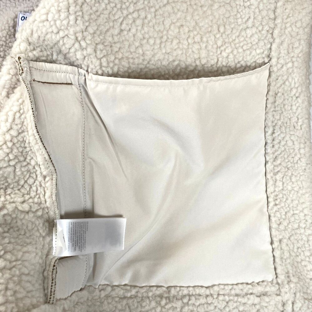 Old Navy Sherpa Lined Faux Suede Vest Womens Size L Cream Camel Brown Jacket - Picture 11 of 16